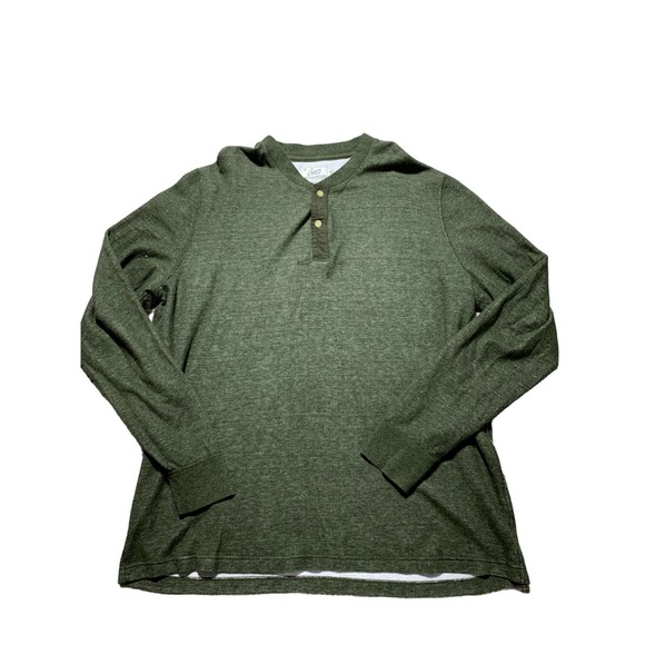 Grayers Clothiers Mens 2XL Green Long Sleeve Soft Warm Henley Shirt - Picture 1 of 6